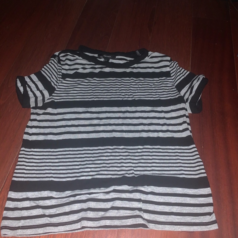 Grey and black striped shirt
